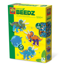 SES CREATIVE Beedz Triceratops Dino Green 1200 Iron-on Beads Mosaic Art Kit - 06405