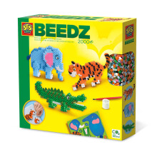 SES CREATIVE Beedz Safari Animals 2000 Iron-on Beads Mosaic Art Kit - 06260