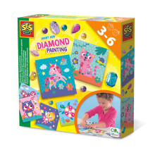 SES Creativo Mosaico di Diamanti a pietra preziosa gigante, Kit di pittura di diamanti per bambini, 3 anni