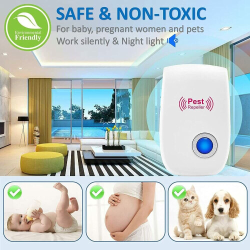 4 Pack Ultrasonic Pest Control Repeller Reject Rat Mouse Mice Spider 1