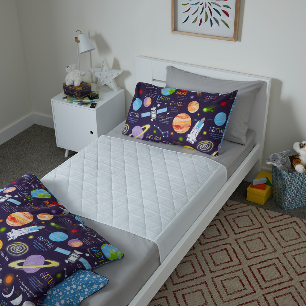 Guardesleep White Guardedsleep Incontinence Reusable Bed Pad With Wings, Medium For Single Beds.