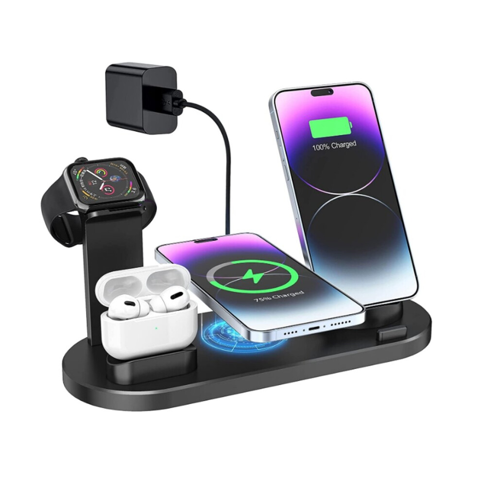 Wireless Charger Stand, 4 in 1 Wireless Charging Station Dock for Apple Watch, AirPods, iPhone Series 13/13Pro/Mini/12/12Pro/11/11Pro/Max/Xr/Xs/X /8Pl