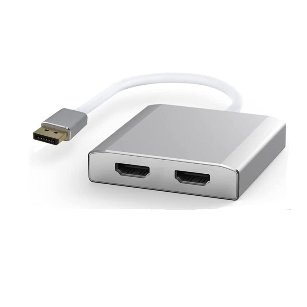 Displayport to Dual HDMI Input MST / SST 4K DP Hub to 2 HDMI Multi-Stream Transport Hub, for Windows