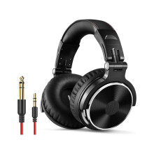 Wired Headphones Studio Monitor and Mixing DJ Stereo Headphones with 50mm Premium Chip Driver for AMP PC Recording Phone Gaming (Black)