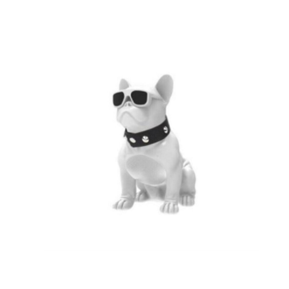 Portable bluetooth speaker, french bulldog double speaker m10 bluetooth speaker dog bass speaker(White)