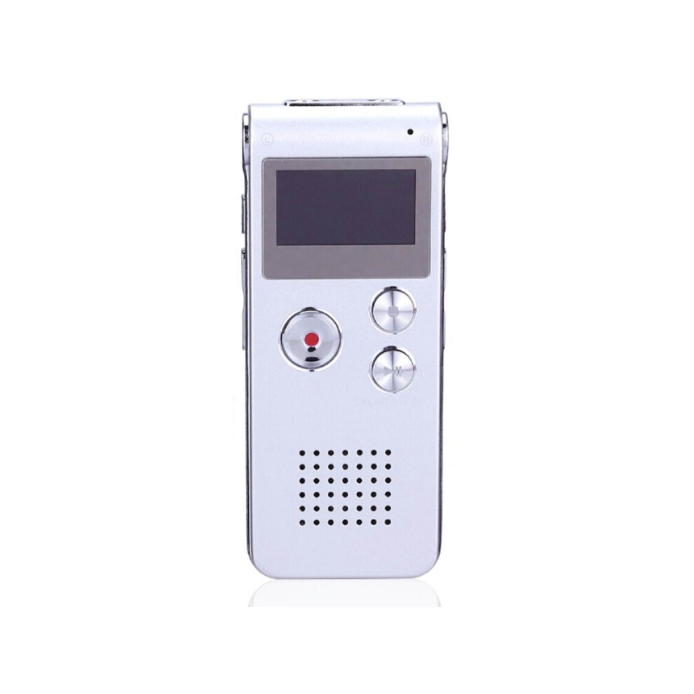 Digital Voice Recorder Voice Activated Recorder for Lectures, Meetings, Interviews 4GB Audio Recorder with Playback, USB, MP3, silver