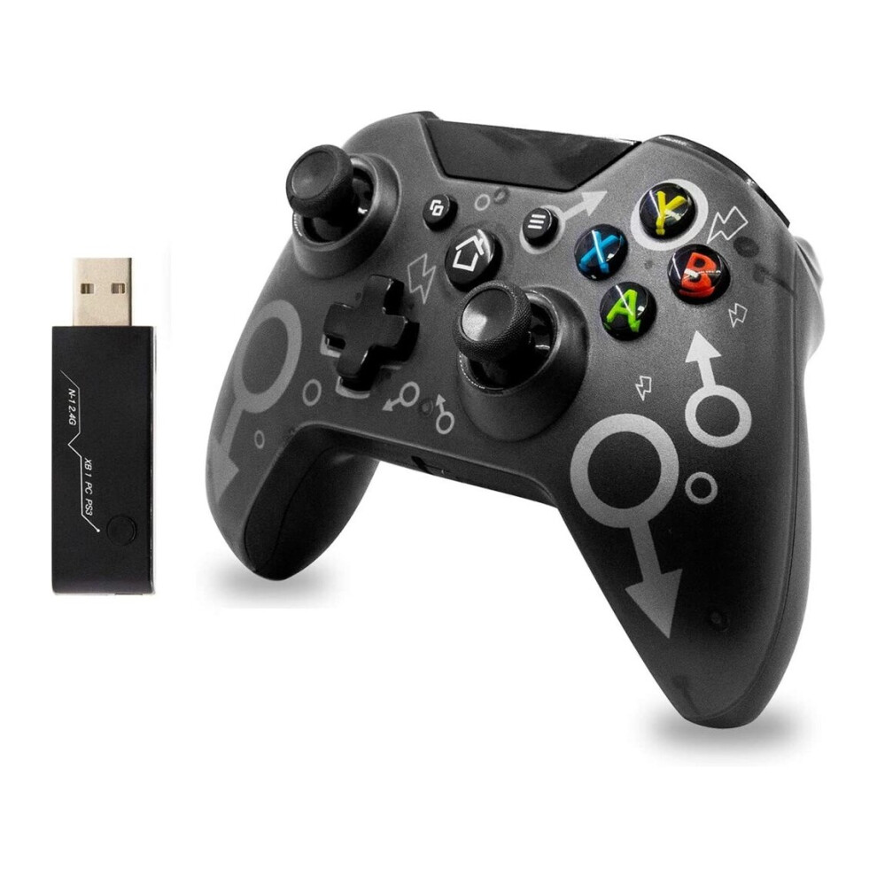 Xbox one controller Wireless 2.4G Wireless Controller Game Joystick for Xbox One / One S / One Elite / Xbox Series X / PS3 /PC (Black)