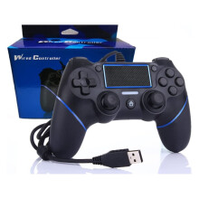 PS4 Controller Wired Game for Playstation 4/Pro/Slim/PC/Laptop, USB Plug Gamepad Joystick with Dual Vibration?blue?