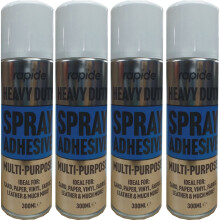 4 x 300ML Heavy Duty Adhesive Glue Spray Fabric Carpet Multipurpose