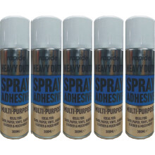 5 x 300ML Heavy Duty Adhesive Glue Spray Fabric Carpet Multi purpose