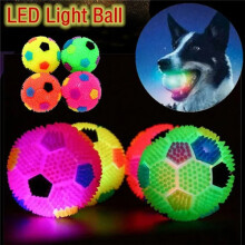 Pet Dog Puppy LED Light Up Flashing Play Toy Chasing Bounce Rubber Training Ball