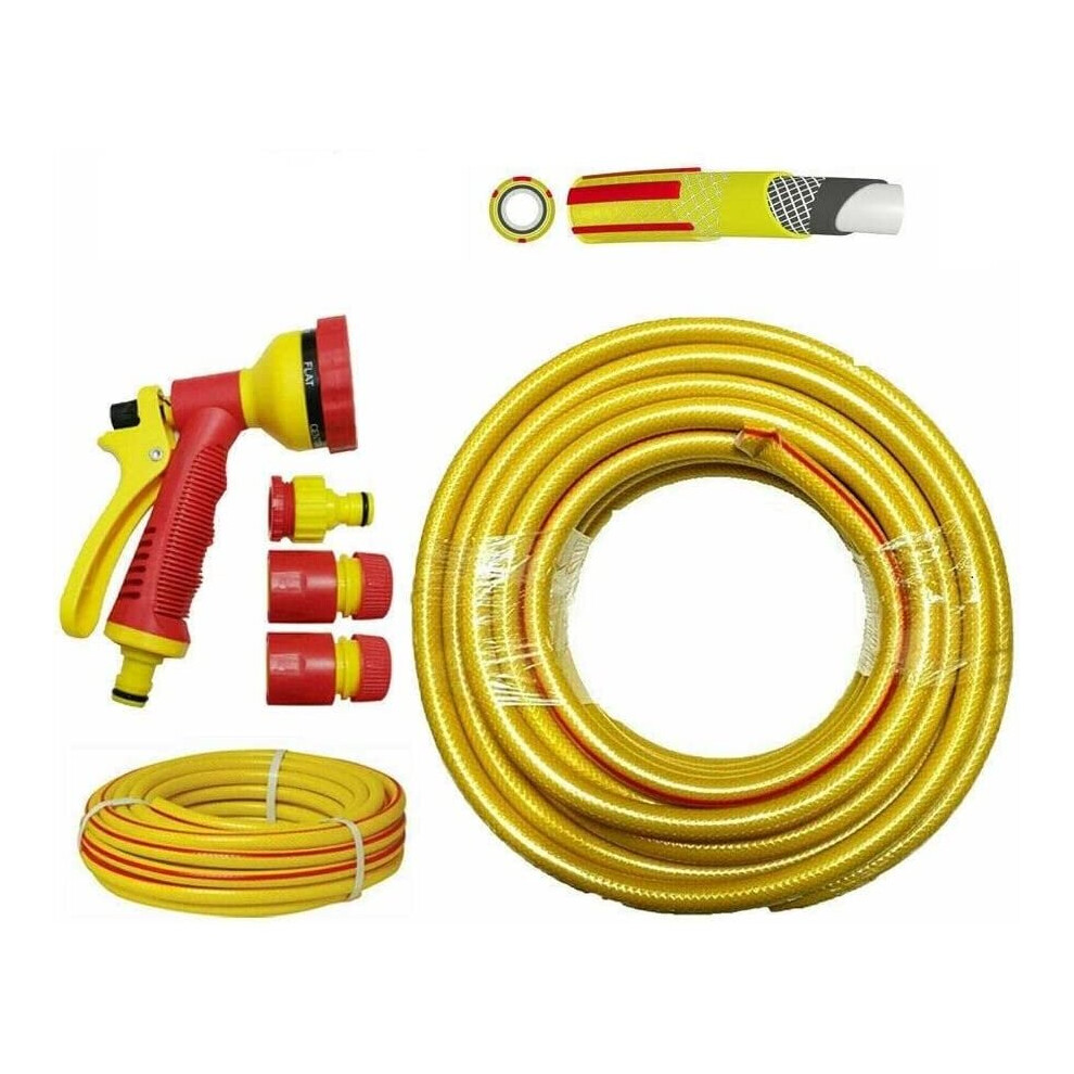 MantraRaj 30M Spray Gun Set Hose Pipe Garden Hosepipe Heavy Duty Outdoor Reinforced 1/2" Garden Hose 3 Ply Construction