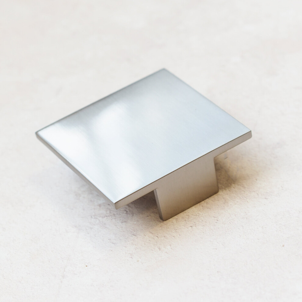 64Mm Brushed Nickel Kitchen Cabinet Square Knob Pull 5060796700947