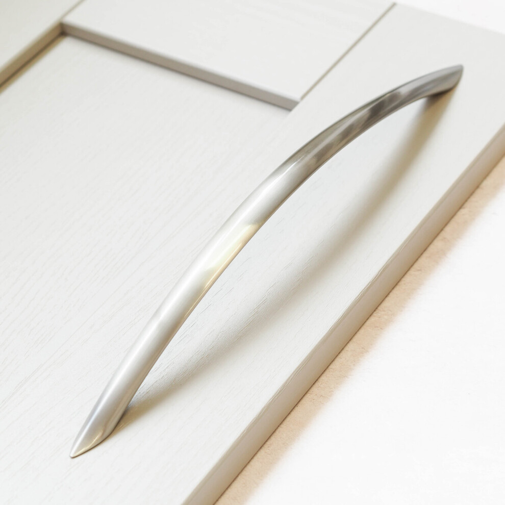 (192Mm Handle) Brushed Nickel Bow Handles 128Mm 192Mm & 320Mm 5060796701777