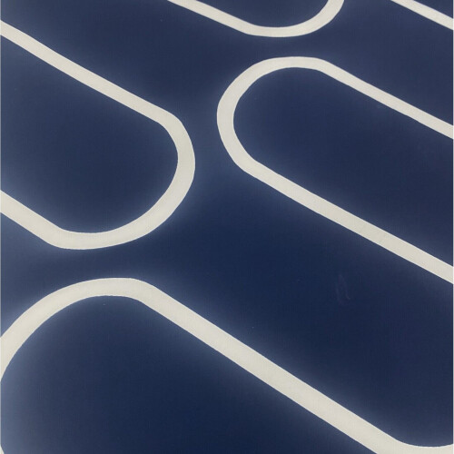 Muriva Navy Blue White Linear Curve Wavey Lines Minimalist Feature Wallpaper 2