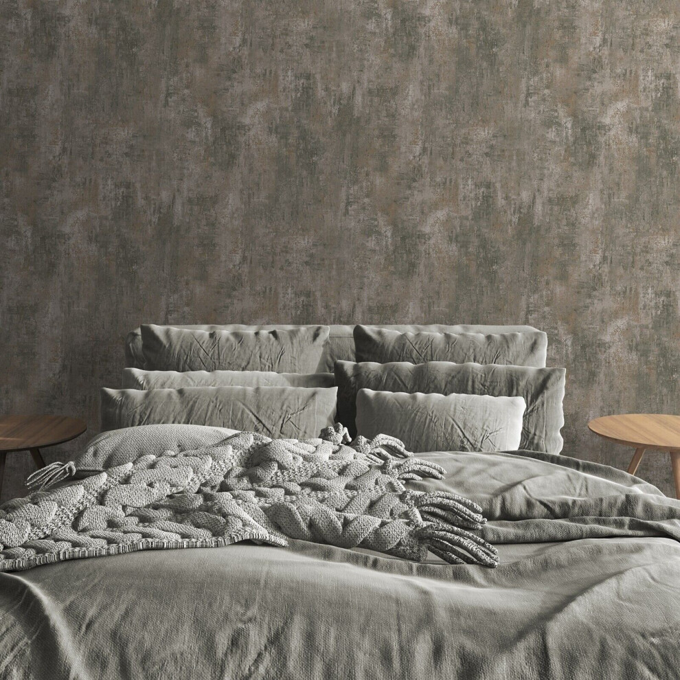 Plain Neutral Patina Distressed Stone Concrete Effect Cove Texture Wallpaper 5060729378441