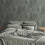 Muriva Plain Jade Green Distressed Stone Concrete Effect Cove Texture Wallpaper 2