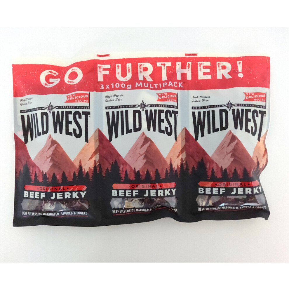 Wild West Beef Jerky, 3 x 100g (Triple Pack Value)