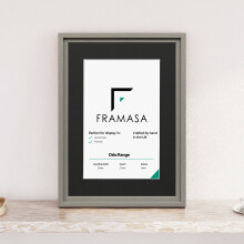 (Grey Frame Black Mount, A3 Pic (A2 Frame)) Oslo Shabby Chic Range Grey Picture Frames Art Poster Photo Frames With Multicolored Mounts White Ivory or Black