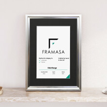 (Silver Frame Black Mount, 10x4 Pic (12x6 Frame)) Oslo Shabby Chic Range Silver Picture Frames  Art Poster Photo Frames With Multicolored Mounts White Ivory or Black