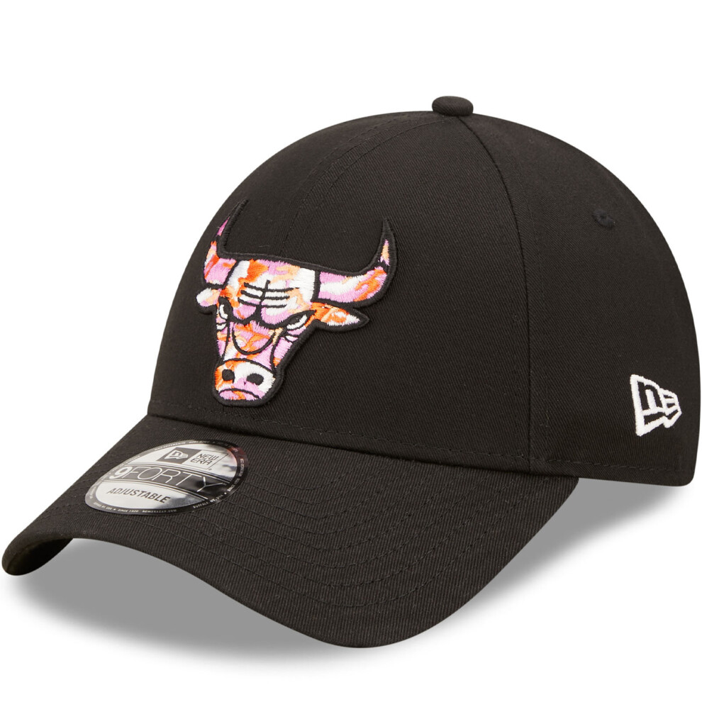 New Era Chicago Bulls Seasonal Infill 9FORTY Adjustable Cap Hat - Black