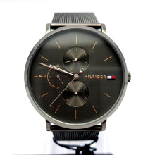 NEW TOMMY HILFIGER JENNA 1781945 MESH STRAP GREY TONE WOMEN'S WATCH