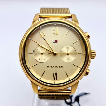 NEW TOMMY HILFIGER BLAKE TH1782302 MESH YELLOW GOLD TONE WOMEN'S WATCH