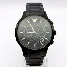 NEW GENUINE EMPORIO ARMANI MEN'S WATCH AR2453 BLACK CHRONOGRAPH