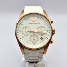 Emporio Armani Sportivo AR5920 White & Rose Gold Women's Watch | Stainless Steel, 38mm, Quartz