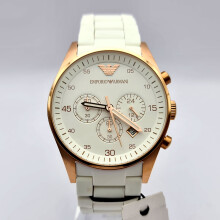 NEW EMPORIO ARMANI AR5919 SPROTIVO WHITE MENS CHRONOGRAPH WATCH