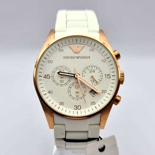 new emporio armani ar5919 sprotivo white mens chronograph watch