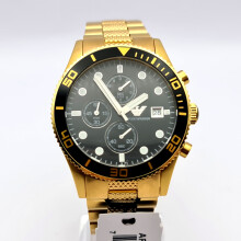 NEW EMPORIO ARMANI AR5857 YELLOW GOLD STAINLESS STEEL MEN'S WATCH