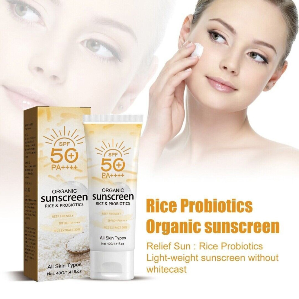 Organic Sunscreen SPF50 PA++++ for Face Body Sun Cream