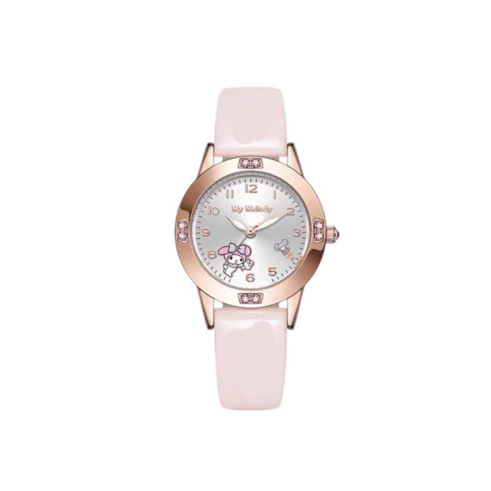 (Melody) Cartoon Sanrio Kids Watch Diamond Kuromi Hellokitty Melody Cinnamoroll Pink Girl