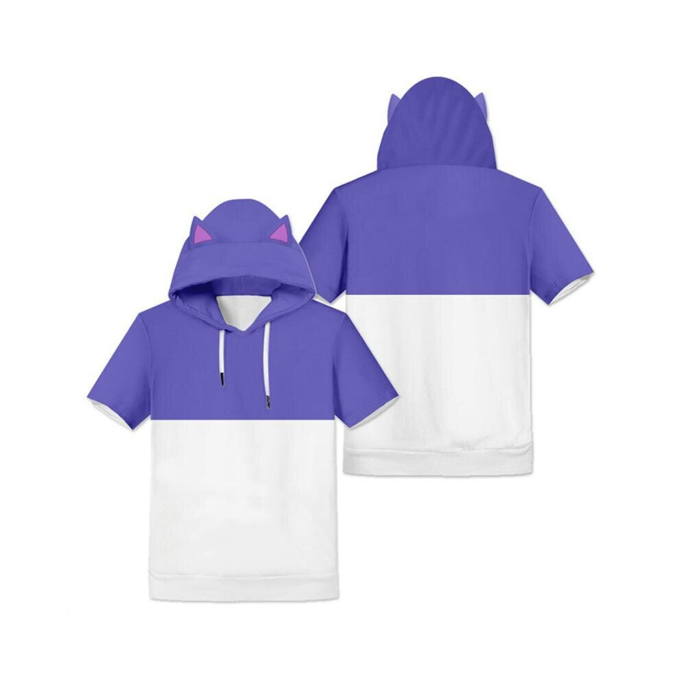 (Short Purple, M) Owl House The  Luzura 3d Printed Round Neck Longshort Sleeve Hoodie Cosplay 