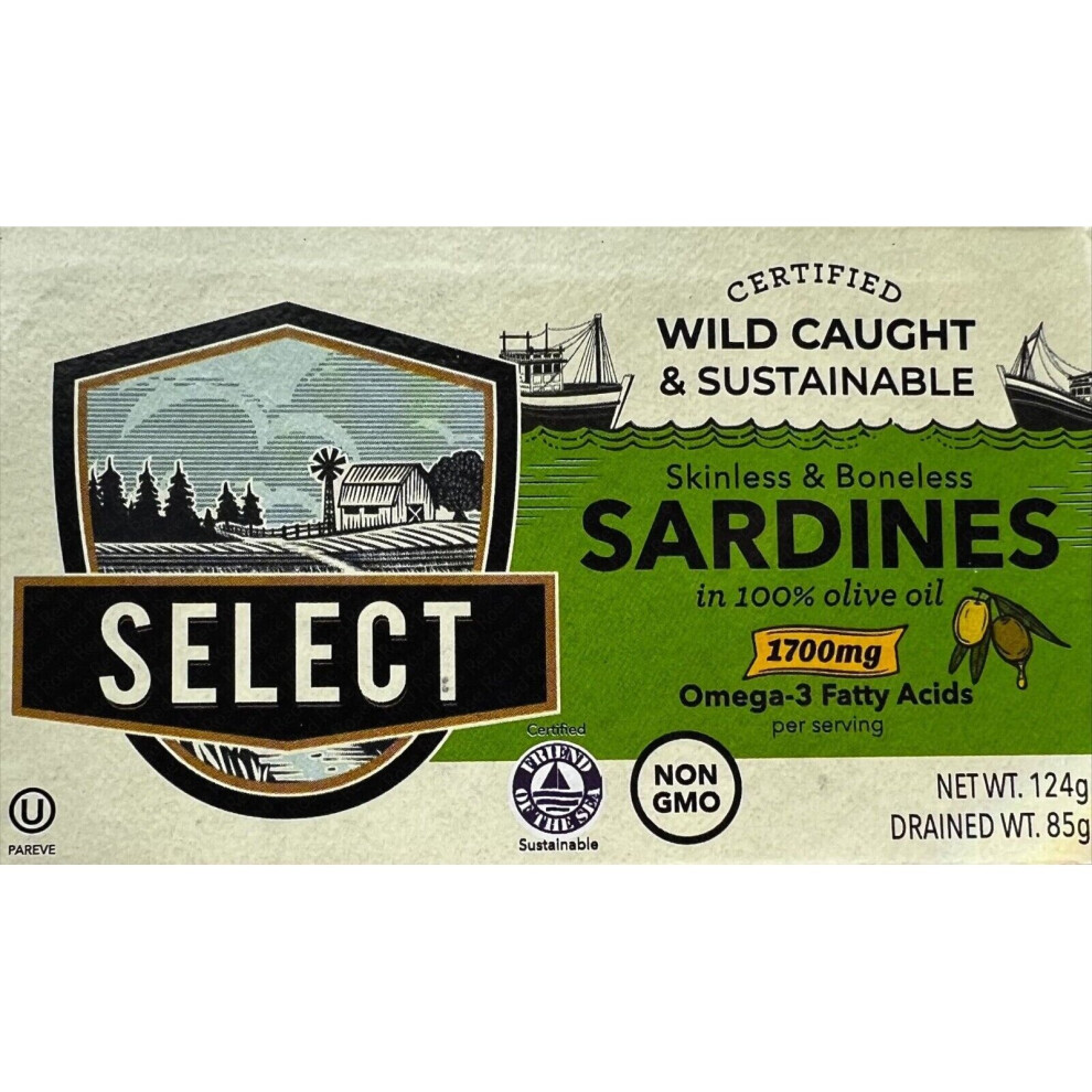 Select Boneless & Skinless Moroccan Sardines In Olive Oil 6 x 124g