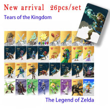 (26 Full Set) 26 New Full Set ZELDA BREATH OF THE WILD NFC PVC TAG Card for Switch Wii U, 20 Hearts WOLF LINK, Tears of the Kingdom