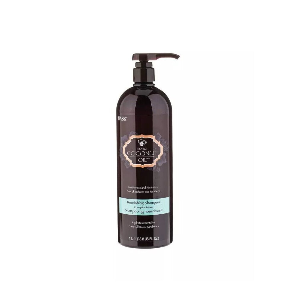 Hask Monoi Coconut Oil Nourishing Shampoo  Hydrating Hair Cleanser 1000mL