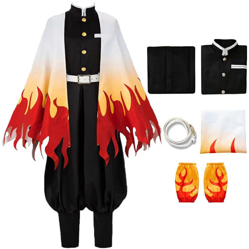 Anime Demon Slayer Rengoku Kyoujurou Cosplay Costume Kimono Outfits  Halloween Performance Party for Men Boys on OnBuy