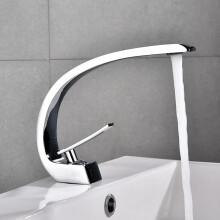 (Chrome) Bathroom Sink Faucet with Supply Hose,Unique Design Single Handle Single Hole Lavatory Faucet,Basin Mixer Tap Commercial