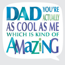 Cool Dad Father's Day Square Script Greeting Card Foiled Greetings Cards