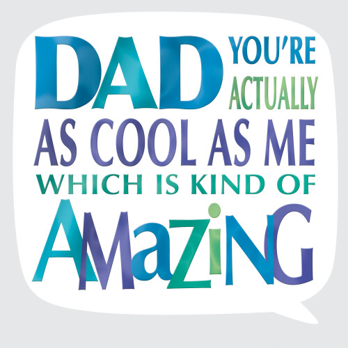 Cool Dad Father's Day Square Script Greeting Card Foiled Greetings Cards