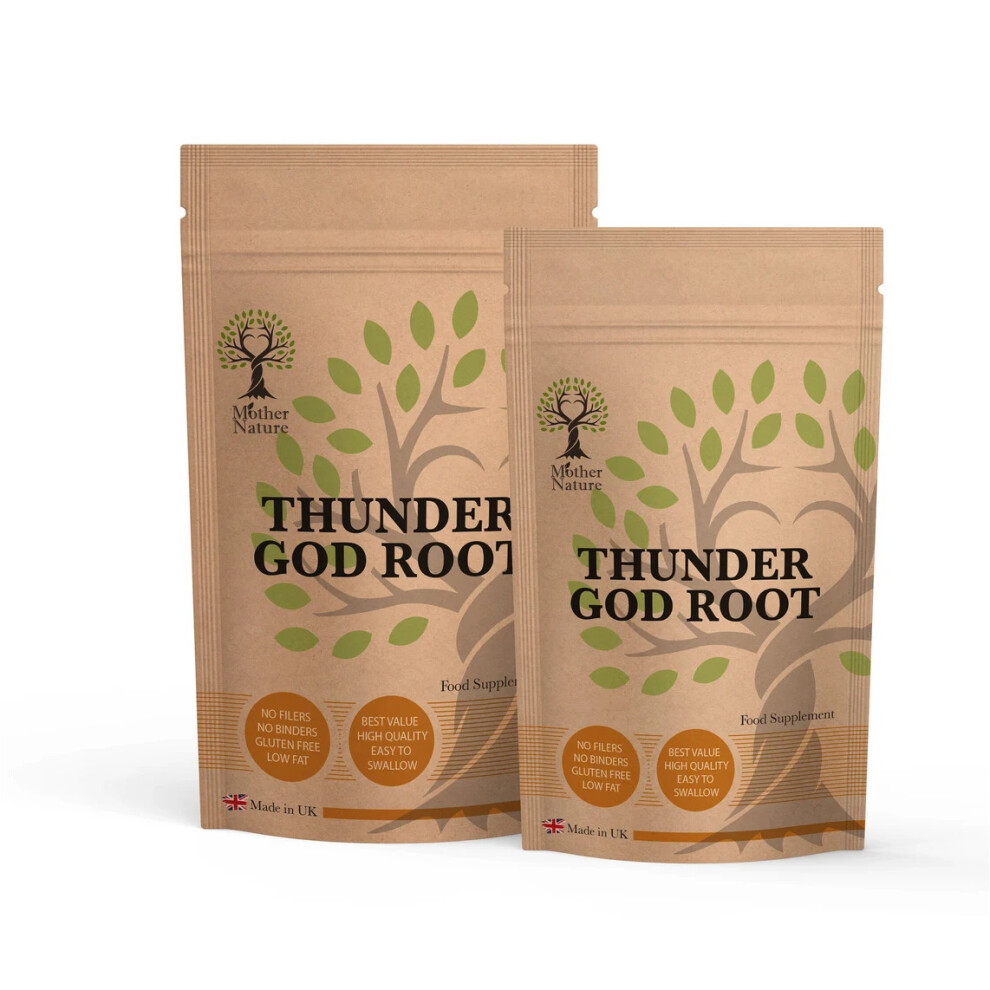 (180 Capsules) Thunder God Root Capsules 500mg High Potency 20 x Stronger Natural Extract Supplement Thunder God Powder Vegan