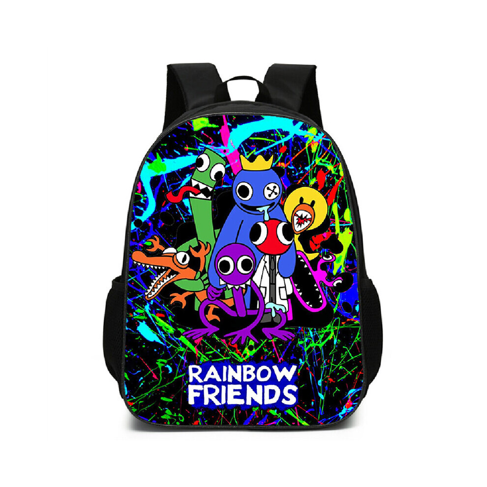 (Blue) Rainbow Friends Children School Bag Kid Cartoon Backpack Boy Student Gift  Travel