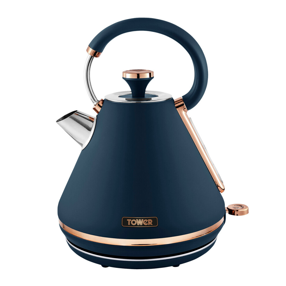 Tower Cavaletto 3KW 1.7L Pyramid Kettle Midnight Blue & Rose Gold