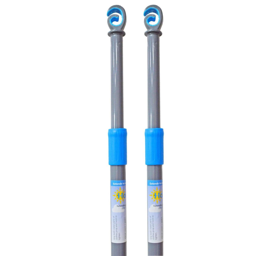(2 Prop Line) Telescopic Adjustable Grey Clothes Prop Line