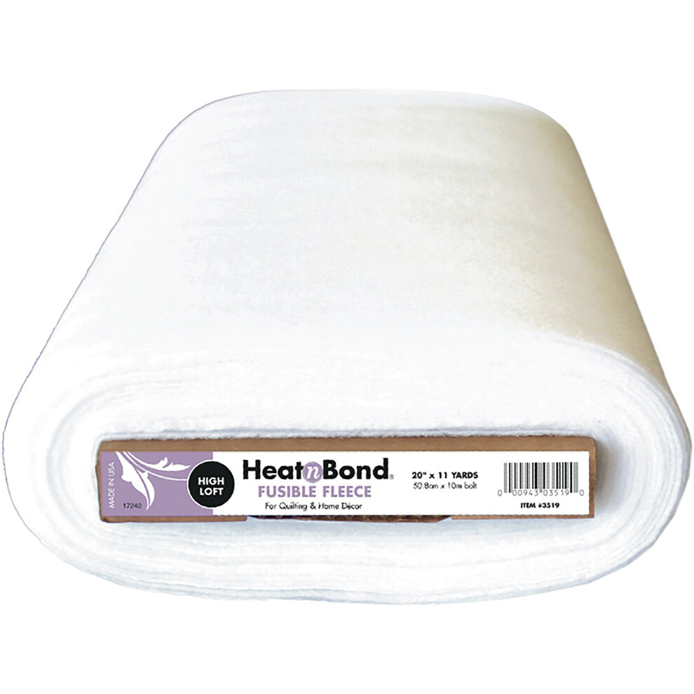 HeatnBond High Loft Fleece Fusible Interfacing-White 20"X11yd 3519