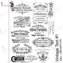 Dress My Craft Transfer Me Sheet A4-Vintage Text #1 DMCD4149