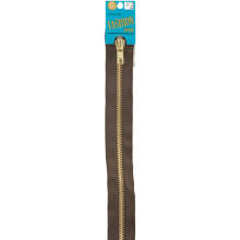 Coats Thread & Zippers F25F24-56B Μόδας Μεταλλικό Χρυσό Διαχωριστικό Φερμουάρ, 24", Cloister Brown