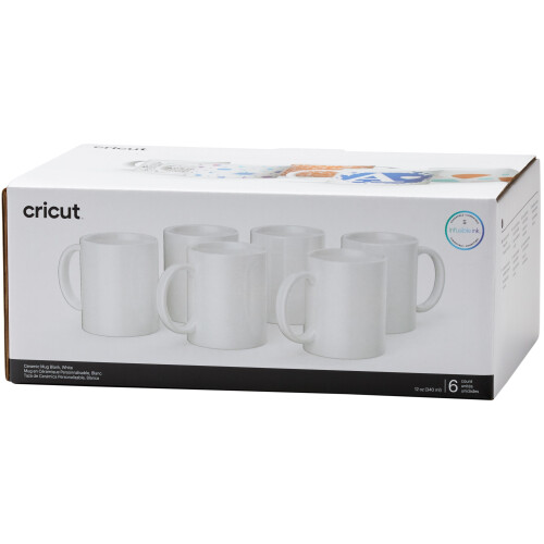 Cricut Mug Press Ceramic Mug Blank 12oz 6/Pkg-White -2008942
